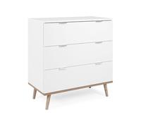 Commode Göteborg 3 tiroirs Décor chene sonoma Scandinave L 79 8 P 40 H 86 5 cm B