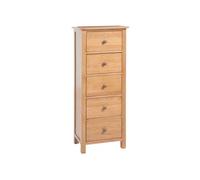 Commode haute 45x32x110 cm Bois de chêne massif