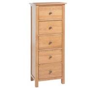 Commode haute 45x32x110 cm Bois de chêne massif