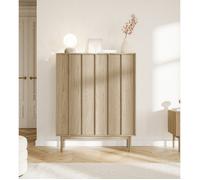 Commode haute à deux portes - NEKSTO - 100 cm - couleur de bois chêne huilé