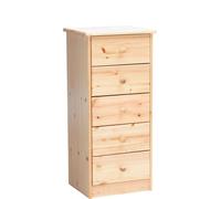 Commode haute en pin naturel avec 5 tiroirs
