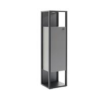Commode Pegane Commode haute, meuble de rangement en mélamine coloris gris - Longueur 40 x Hauteur 150 x Profondeur 37 cm - -