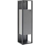 Commode Pegane Commode haute, meuble de rangement en mélamine coloris gris - Longueur 40 x Hauteur 150 x Profondeur 37 cm - -