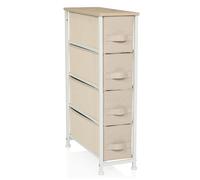 hjh Living Commode FOLDRESS S 4 tiroirs en tissu 20x48x76 cm pieds réglables métal Beige