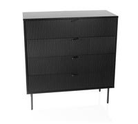 hjh Living Commode KARBY K 4 tiroirs 90 x 40 x 95 cm style industriel Noir