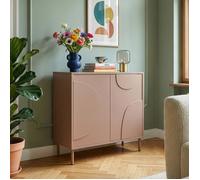 Commode Holea avec 2 portes 75 x 70 x 34 cm marron mousse moka