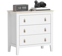 Commode - HOMCOM - 3 tiroirs - style contemporain - avec poignées en polyuréthane - 80 x 40 x 78,5 cm - blanc