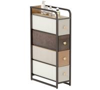 Commode - HOMCOM - 4 tiroirs en tissu pliables - avec plateau et cadre en acier - style moderne - pour chambre, salon - multicolore