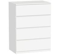 HomCom Commode 4 tiroirs - Panneaux de particules - 60x40x80 cm - Blanc
