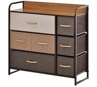 Commode - HOMCOM - 7 tiroirs tissu pliant structure acier noir chambre salon - acier - 80x29x78,5cm - multicolore