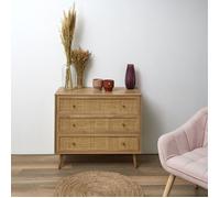 Home Deco Factory – Commode moderne 3 tiroirs Bali 79x90x39 cm Bois naturel