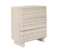 HOME DECO FACTORY - HD7763 - Commode 3 Tiroirs Pietra en Bois MDF - Design Moderne et Épuré - Parfaite pour Le Rangement dans Votre Chambre ou Salon - Couleur Blanc Beige - Taille Standard