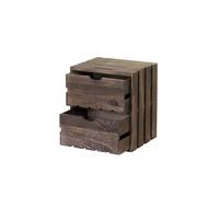 Commode Hwc-C62, 2 Tiroirs, 36x32x26cm Brun Shabby Multicolore