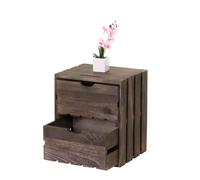 Commode HWC-C62, 2 tiroirs, 36x32x26cm brun shabby