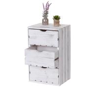 Commode HWC-C62, 3 tiroirs, 53x32x26cm blanc shabby