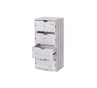 Mendler – Commode HWC-C62 – 4 tiroirs, 70x32x26 cm – Blanc Shabby Multicolore