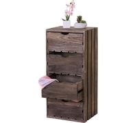 Commode HWC-C62, Commode à tiroirs Caisse en bois, Shabby-Look Vintage, 4 tiroirs 70x32x26cm ~ brun