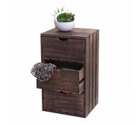Commode HWC-C62, commode en bois, aspect miteux vintage 3 tiroirs 53x32x26cm marron