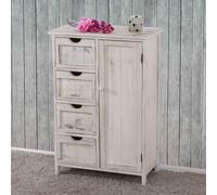 Commode HWC-D12, Armoire Commode à tiroirs, Shabby-Look Vintage 82x55x30cm ~ blanc