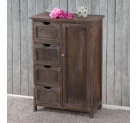 Commode HWC-D12, Armoire Commode à tiroirs, Shabby-Look Vintage 82x55x30cm ~ brun