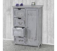 Commode HWC-D12, Armoire Commode à tiroirs, Shabby-Look Vintage 82x55x30cm ~ gris