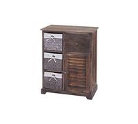 Commode HWC-H21 en bois massif 80x60x30cm brun miteux