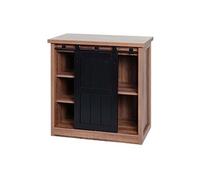 Commode HWC-K75 aspect bois métal industriel 84x80x40cm brun