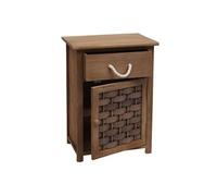 Commode HWC-K83 55x39,5x28,5cm brun foncé poly rotin brun foncé