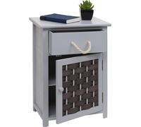 Commode HWC-K83, armoire à tiroirs, bois 55x39,5x28,5cm ~ gris, polyrattan gris foncé