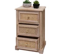 Commode HWC-K87, armoire à tiroirs, bois rotin 63x40x28cm ~ couleur naturelle
