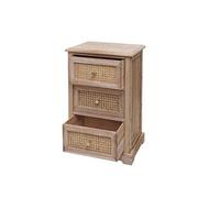 Commode HWC-K87, armoire à tiroirs, bois rotin 63x40x28cm couleur naturelle