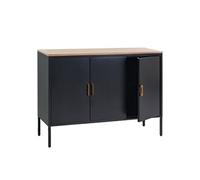 Commode HWC-L84 90x120x40cm mélaminé noir