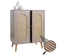 Commode Hwc-M35, Armoire Sideboard Highboard, Compartiments De Rangement, Kubu Rotin Bois Mélaminé, Aspect Chêne Multicolore