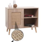 Mendler Commode HWC-M39, Armoire Sideboard Highboard, Compartiment de Rangement, Kubu rotin Bois mélaminé, 67x80x38cm Aspect chêne