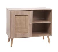 Commode HWC-M39 Kubu rotin bois mélamine 67x80x38cm imitation chêne