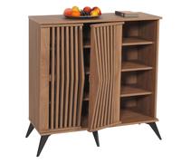 Commode HWC-M45, Armoire Sideboard Buffet Highboard, 3D-Design Compartiments de rangement 95x90x44cm, brun
