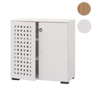 Commode HWC-N87, Buffet Armoire Buffet, design 3D tressé 2 portes 3 compartiments de rangement Soft-Close, 82x80x37cm blanc