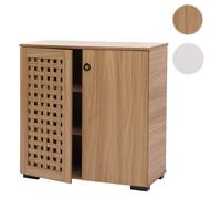 Mendler Commode HWC-N87, Armoire Buffet, Design 3D tressé 2 Portes 3 Compartiments de Rangement Soft-Close, 82x80x37cm - Marron