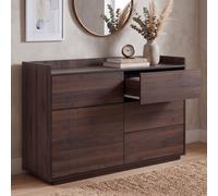 Mendler Commode HWC-P44 en MDF, 83 x 120 x 40 cm, Aspect Noyer
