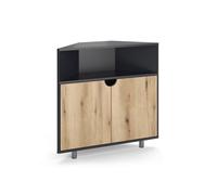Commode Inaro, 79x76cm avec 3 compartiments, Anthracite/Chêne, Vicco 57958