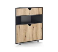 Commode Inaro, 79x96cm avec 4 compartiments, Anthracite/Chêne, Vicco 57959