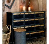 Commode industrielle en bois marron et fer noir 107 x 34 x 86.5 cm