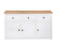 Commode intérieur - Blanc - Buffet Armoire base - Blanc 135x40x80 cm - Pin solide Gamme Panama LL237