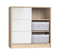Commode java 3 niches et 1 porte coulissante blanc TU