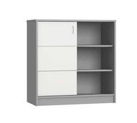 Commode java 3 niches et 1 porte coulissante gris clair TU