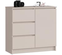Commode JERRY Cachemire 80 cm 1 porte 3 tiroirs 2 étagères 80x35x77 cm