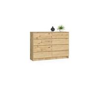 Commode k140 chêne artisan 138 cm 8 tiroirs façade chêne artisan 138x40x99 cm
