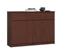 Commode K140 Wengé 138 cm 3 portes 3 tiroirs façade Wengé 6 étagères 138x40x99 cm