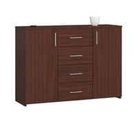 Commode K45 Wengé 110 cm 2 portes 4 tiroirs façade Wengé 4 étagères 110x35x80 cm