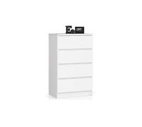 Commode k60 blanche 60 cm 4 tiroirs façade blanche 60x40x99 cm